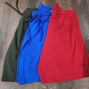 Men's Athletic Shorts - Red, Blue, Green